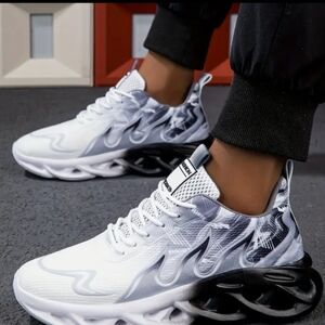 Stylish White and Black Sneakers